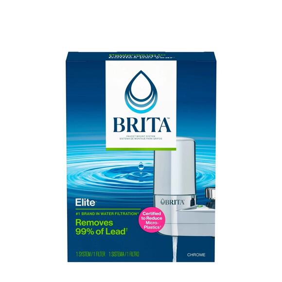 BRITA Elite Water Faucet Filtration System Chrome Filters Chlorine & Lead - Picture 1 of 7